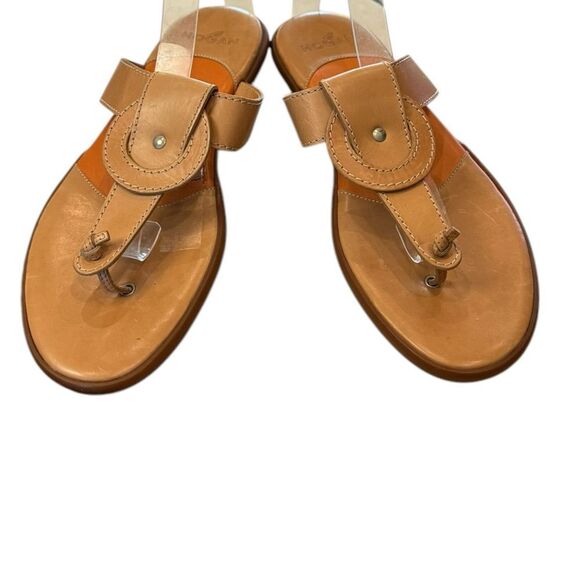 HOGAN Women's Italy Thong Leather Beige Slide Sandals 39  9 - Picture 3 of 7